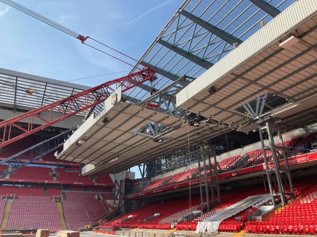 MGF Lift the Roof at Liverpool Football Club Stadium