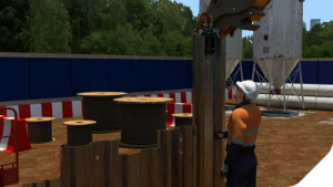 3D render of Sheet Pile installation