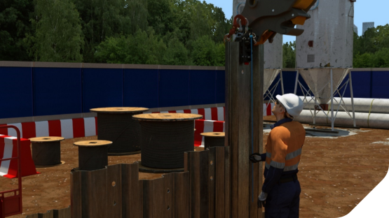 3D render of Sheet Pile installation