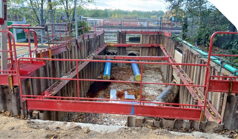 MGF kit on site for Cambridge South Station Water main replacement