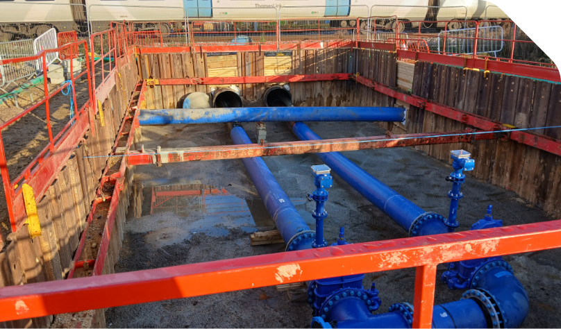MGF kit on site for Cambridge South Station Water main replacement